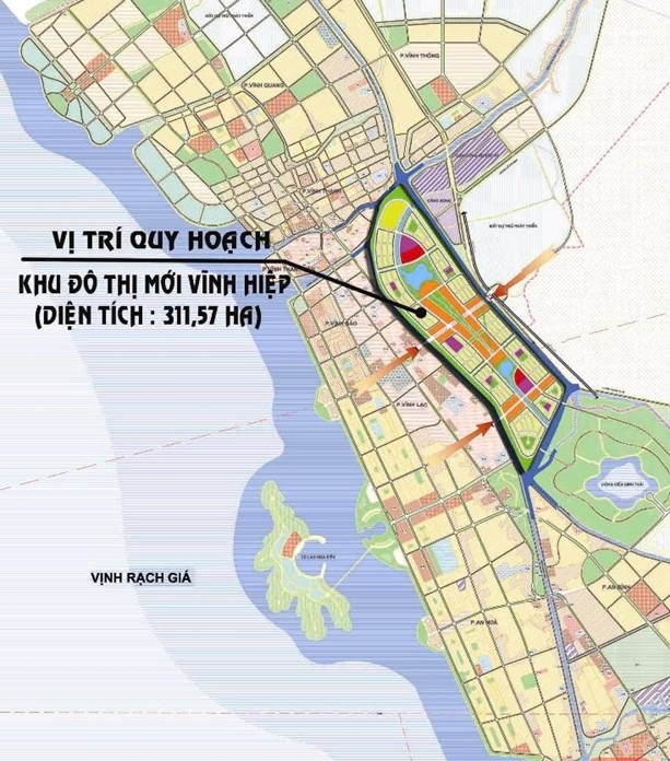 Vị trí dự án Khu đô thị Vĩnh Hiệp trên bản đồ