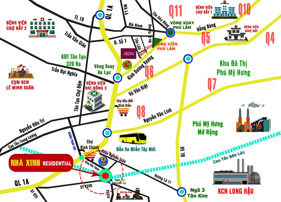 Vị trí dự án Nhà Xinh Residential trên bản đồ