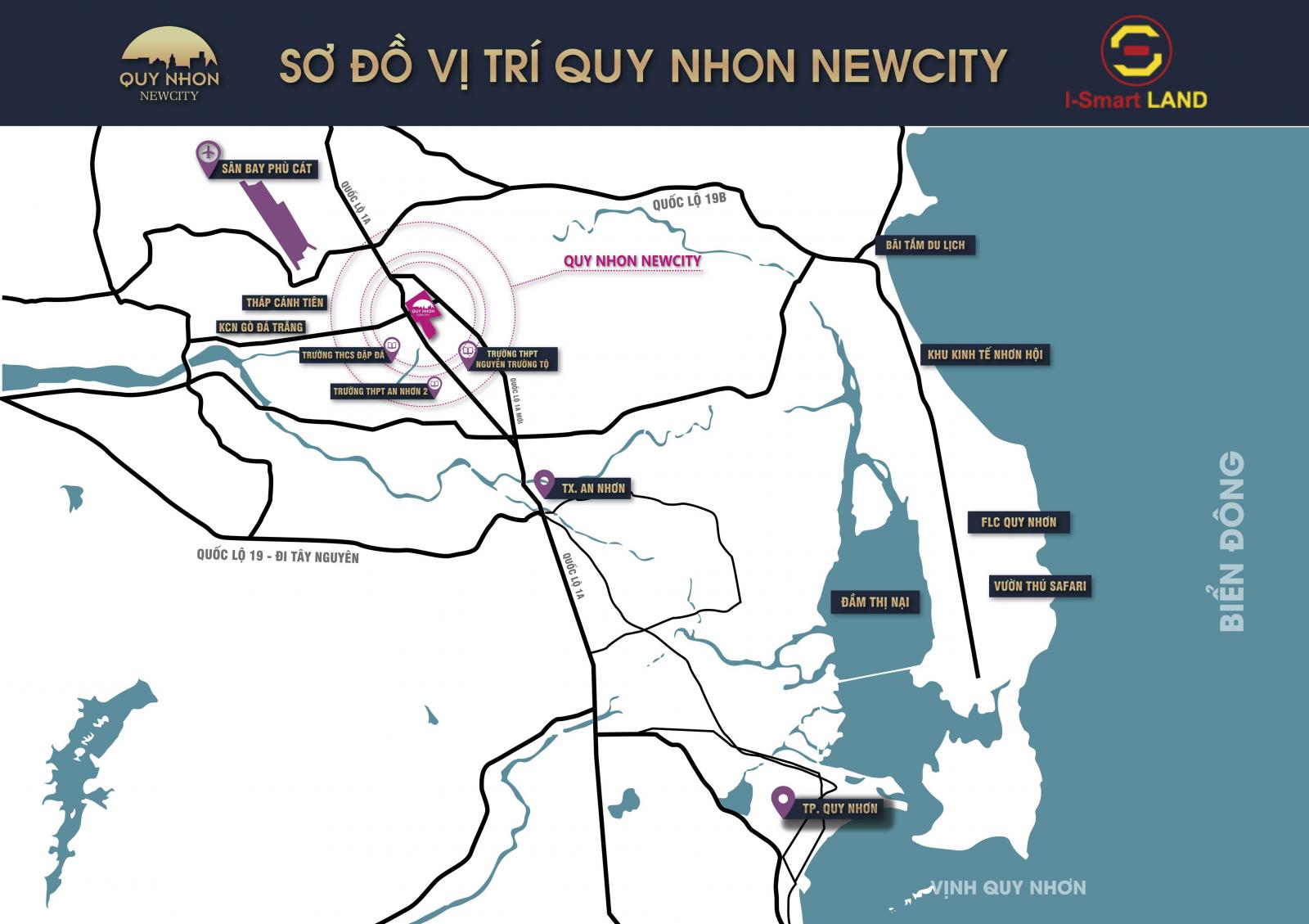 Vị trí dự án Quy Nhơn New City trên bản đồ