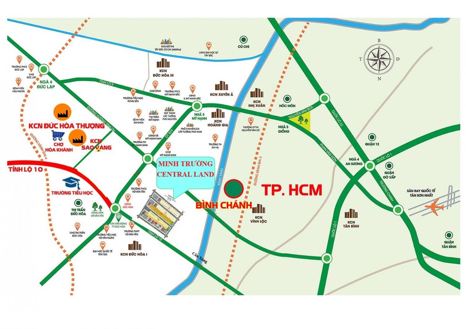 Vị trí dự án Khu dân cư Minh Trường Central Land trên bản đồ