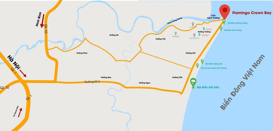 Vị trí dự án Flamingo Crown Bay trên bản đồ