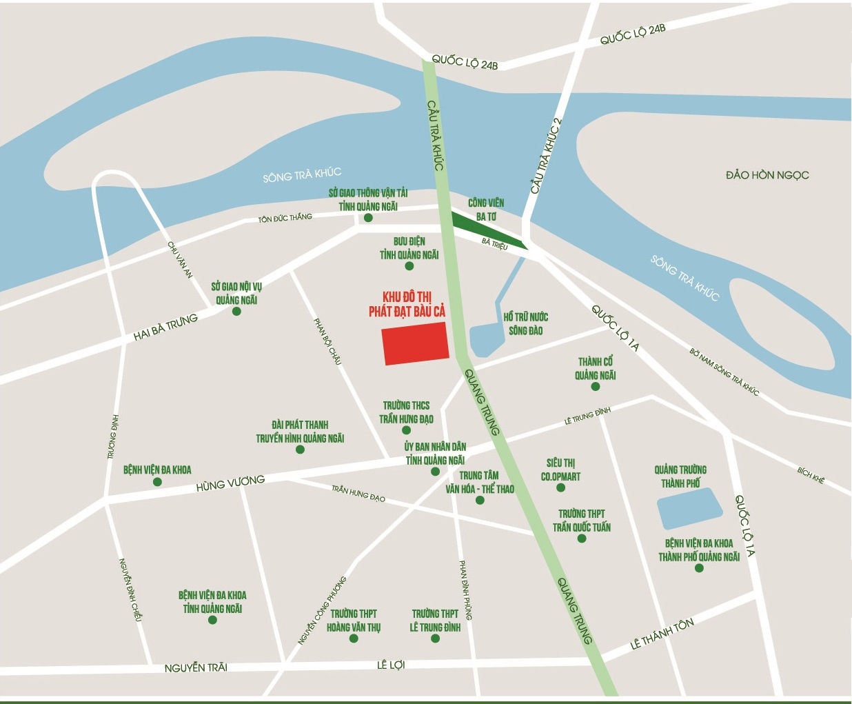 Vị trí dự án Khu dân cư Phát Đạt Bàu Cả trên bản đồ