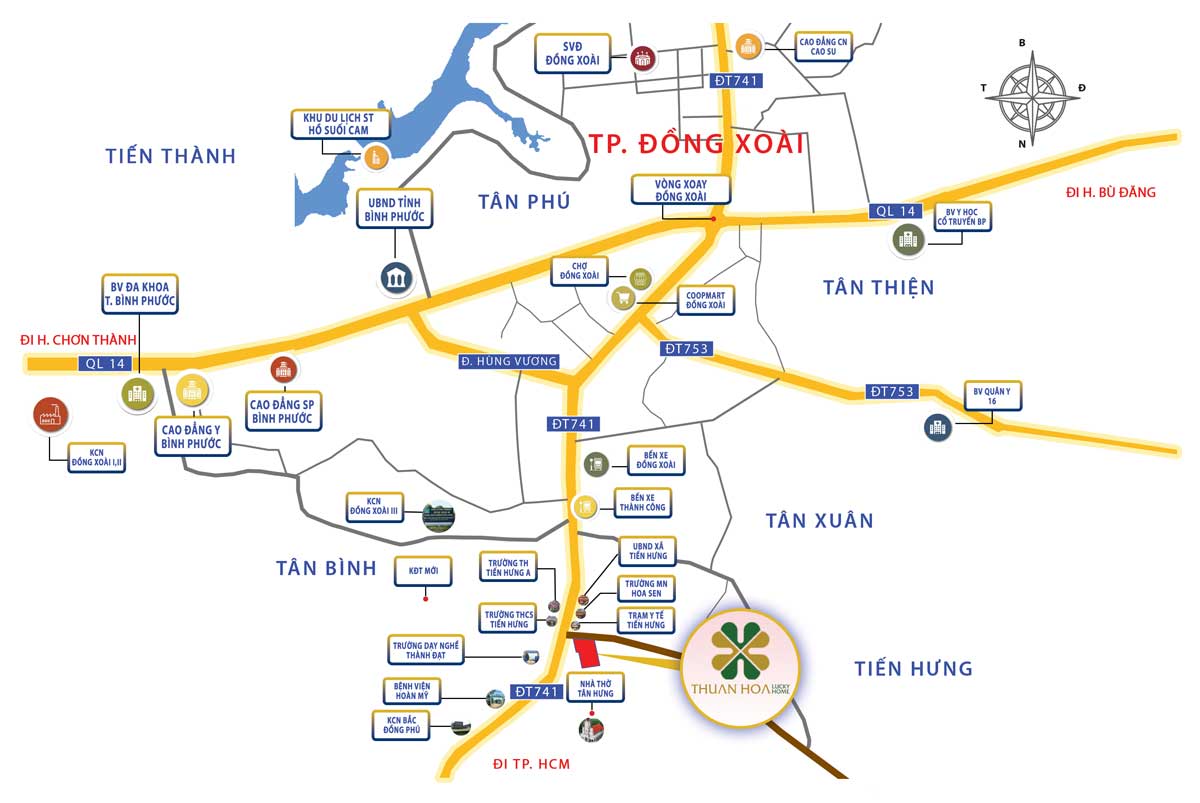 Vị trí dự án Thuận Hòa Lucky Home trên bản đồ