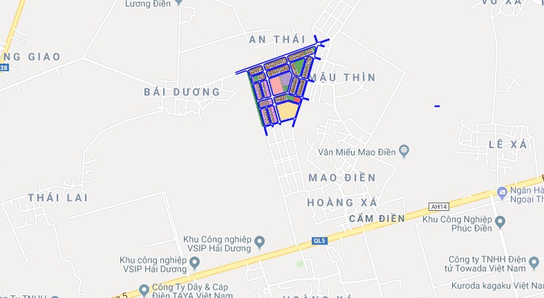 Vị trí dự án Khu dân cư Cẩm Điền Lương Điền