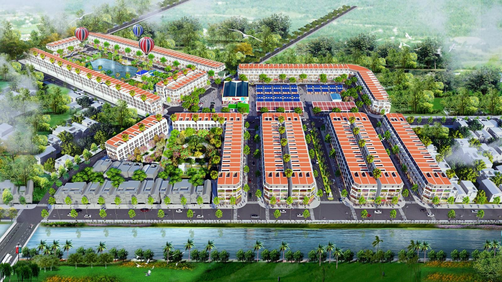Phối cảnh tổng thể dự án Khu dân cư thương mại và phố chợ Phú Lộc